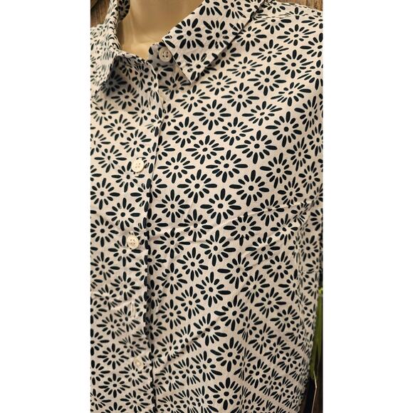 NWT Trisha Tyler floral print back pleat business casual career button up L NEW - Picture 4 of 8